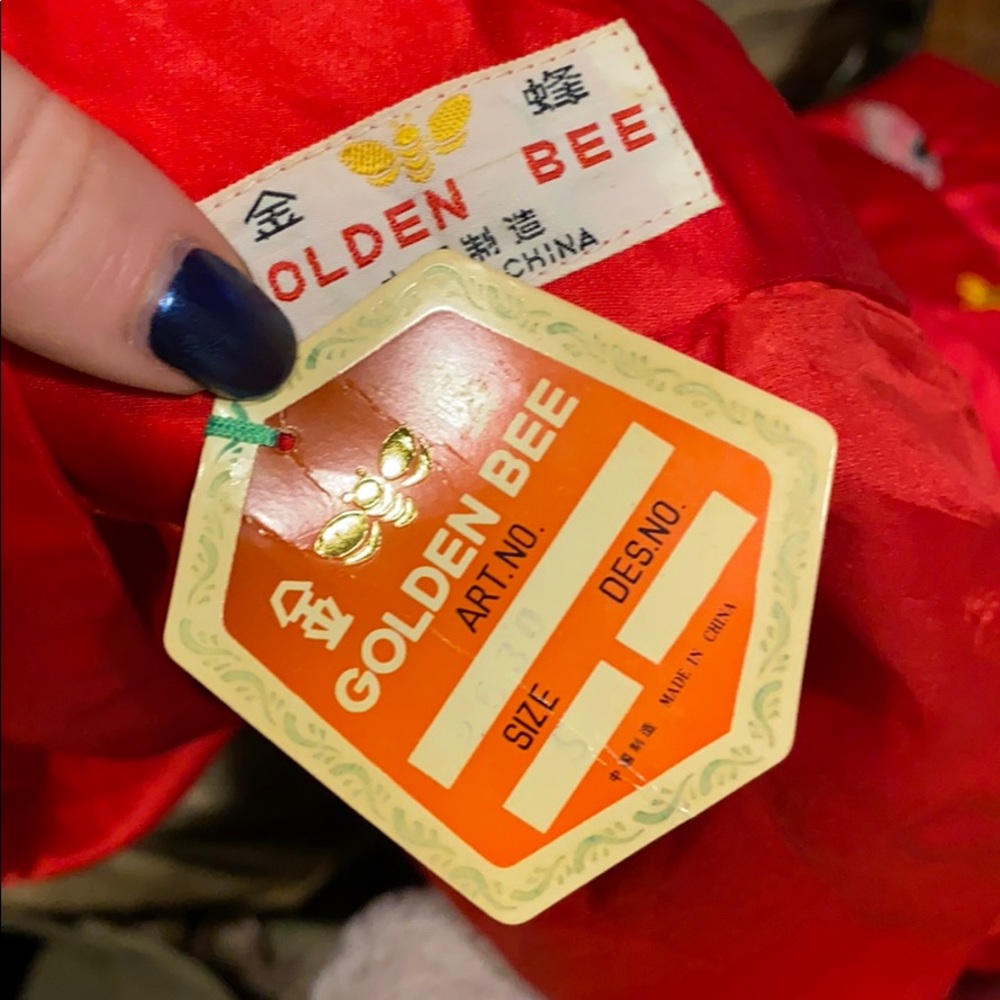 Vtg golden bee silk maxi kimono cardigan duster sm - Picture 12 of 12